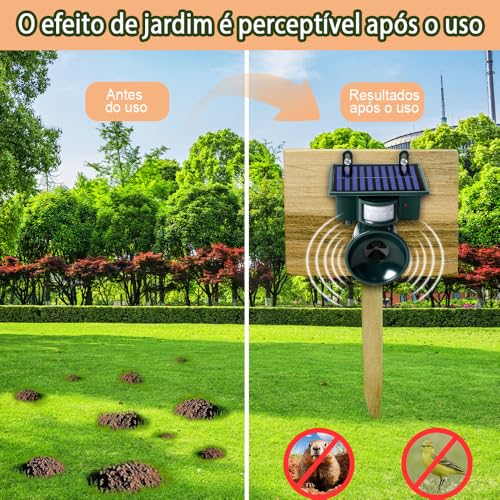 Repelente Ultrassônico Solar, Espanta Pombo e Insetos, Funcionamento por Energia Solar