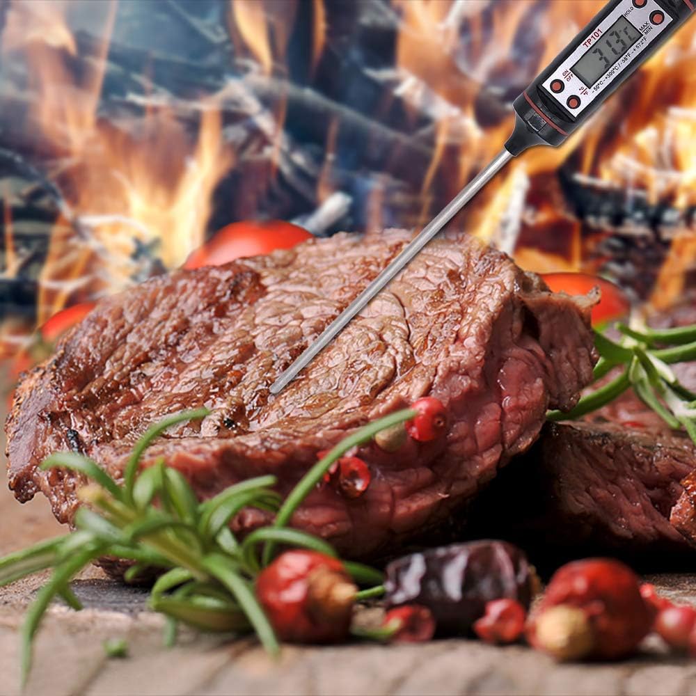 Digital BBQ Meat Thermometer - Instant Read, Multi-Functional with Long Probe for Food Milk, Yogurt, Black - Image 5