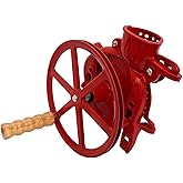 Lehman's Corn Kernel Sheller with Flywheel Pulley, Clamp On Cast Iron Non Electric Walnut Huller, Vintage Style, Red