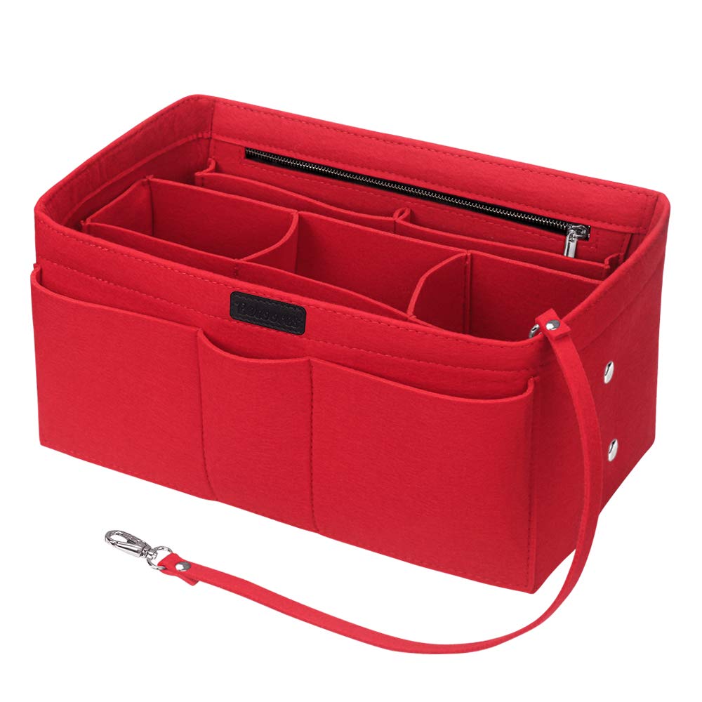 Betoores Handbag Organiser Insert Bag Liner Tote Pouch, Red - XL