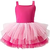 KARETT Girls Toddler Ballet Tutu Skirt Leotards V-Neck Camisole Dance Outfit Ballerina Dress, Gradient 1-7Years