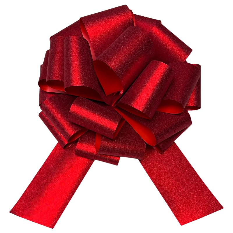 Photo 1 of 16" Large Red Bow,1pcs Glitter Big Gift Bow Big Bow for Bike Bow for Present Bow for Large appliances,Bikes,Table Decorations and Party Events Decoration (Red)