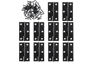 Ljxyloog 10 Pack 2.5 Inch Door Hinge Cabinet Hinge,Black Butt Hinges Ball Bearing Window Outdoor Hinges with 60Pcs Mounting S