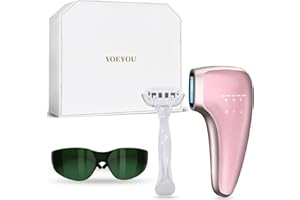 YOEYOU Laser Hair Removal, 25J Large Energy IPL Hair Removal Device, 39°F Truly Pain-free Sapphire Ice-Cooling, 999999+ Flashes At-Home Hair Removal for Women & Men, 5 Modes for Whole Body,FDA Cleared