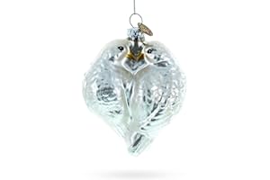 BESTPYSANKY Romantic Two Doves in Heart Blown Glass Christmas Ornament