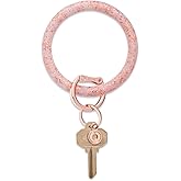 Oventure Silicone Big O® Key Ring – Confetti Glitter Bracelet Keychain | Hands-Free & Giftable Key Ring for Women