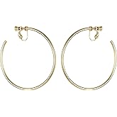 Vince Camuto Gold-Tone Large Open Hoop Clip On Earrings For Women
