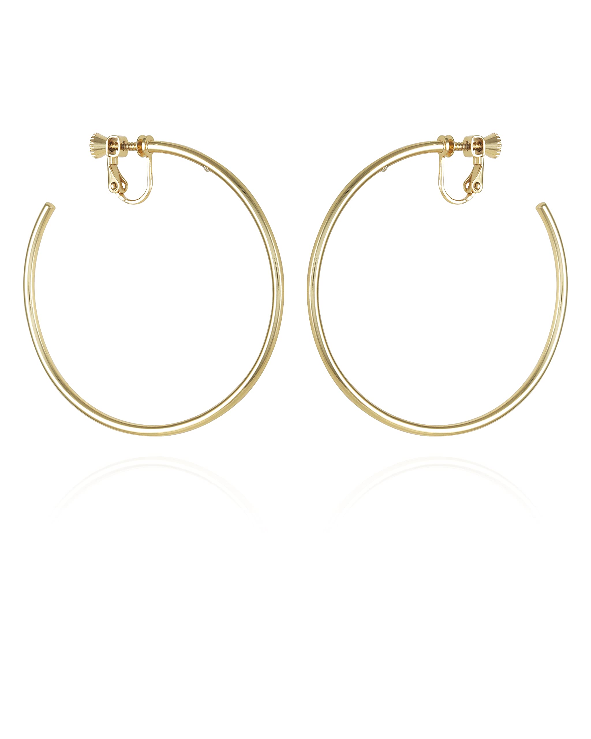 Photo 1 of Vince Camuto Gold-Tone Large Open Hoop Clip On Earrings For Women