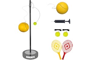 JSTFRU Tetherball Tennis&Tetherball Set,Tetherball Equipment with Pole for Backyard,with 10.5 Feet Adjustable Height Pole,2 Tennis Balls,2 Rackets,1 Tetherball with Rope,Fun Family Game(NO Base Included)