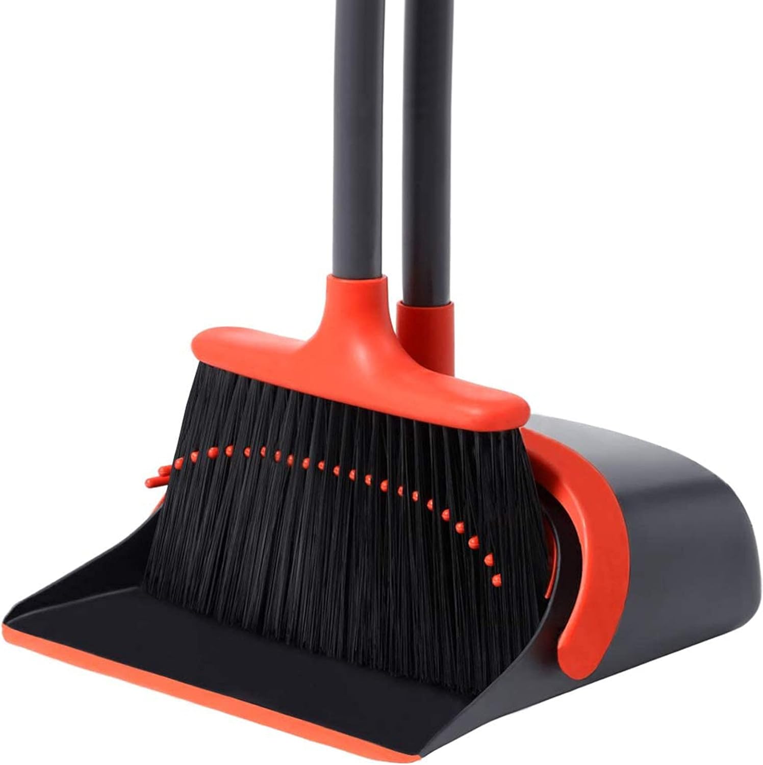 Broom and Dustpan Set, Dustpan and Broom Set, Long Handle Broom with Dustpan, Broom and Dustpan Combo for Office Home Kitchen Lobby Floor Use,Upright Standing Dustpan Broom Set: Garden & Outdoor