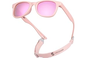 COCOSAND Kids Sunglasses with strap Polarized Flexible TPE Frame UV400 for Toddler Boys Girls Age 2-6