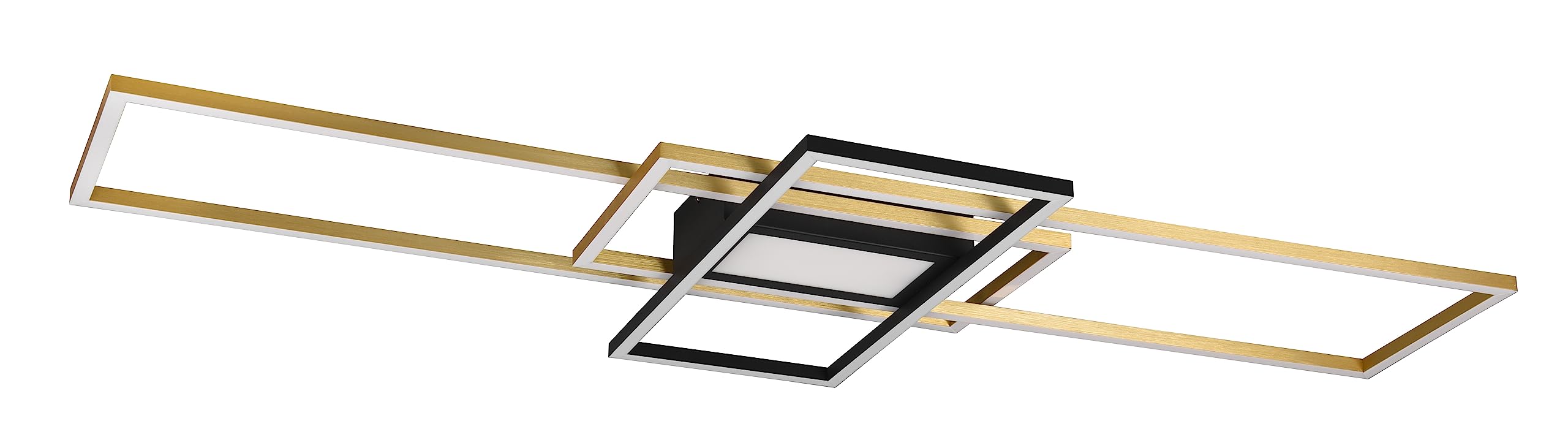 Trio Leuchten LED Deckenleuchte Irvine 620010408, Metall Messing matt, inkl. 60 Watt LED, Fernbedienung, Dimmer, Nachtlicht