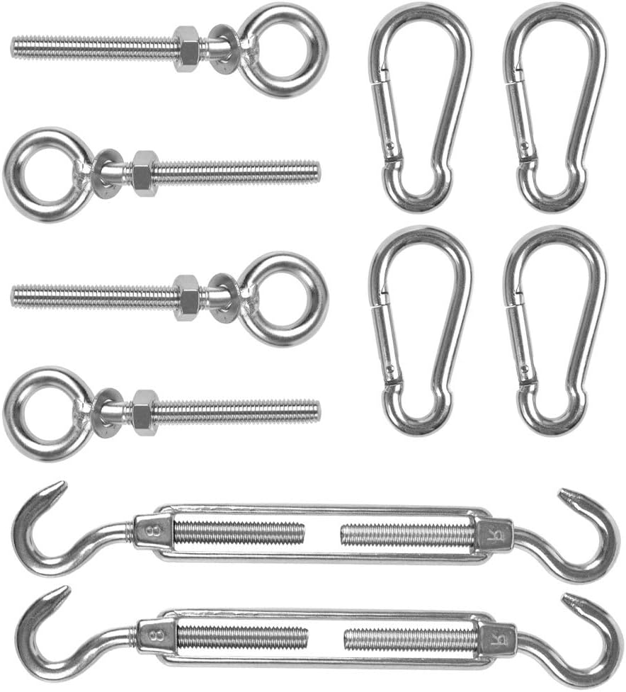 BUYGOO Stainless Steel Sun Shade Sail Fixing Kit Garden Sail Fixing Kit