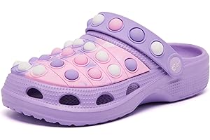 Engtoy Kids Clogs Boys Girls Garden Shoes Slip on Kids Slides Sandals Funny Lightweight Beach Slippers