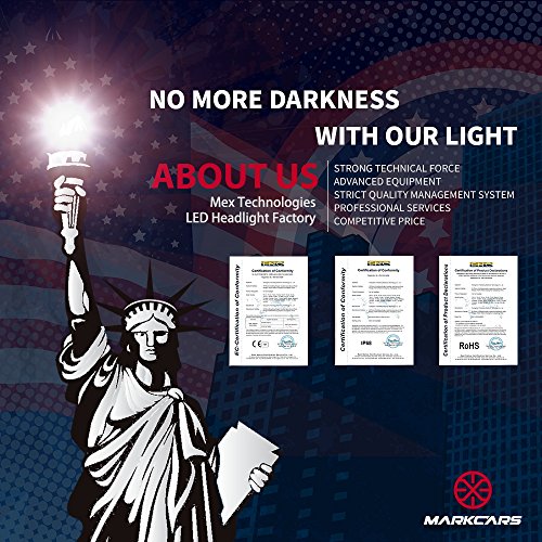 Markcars 8400LM Super Bright Cool White 6000K 60W H1 LED Car Headlight Bulbs All-in-One Conversion Kit Low Beam Head Light Bulbs Seoul Chips Car Driving Lamps Replacement 2 Year Warranty - Thumbnail 6