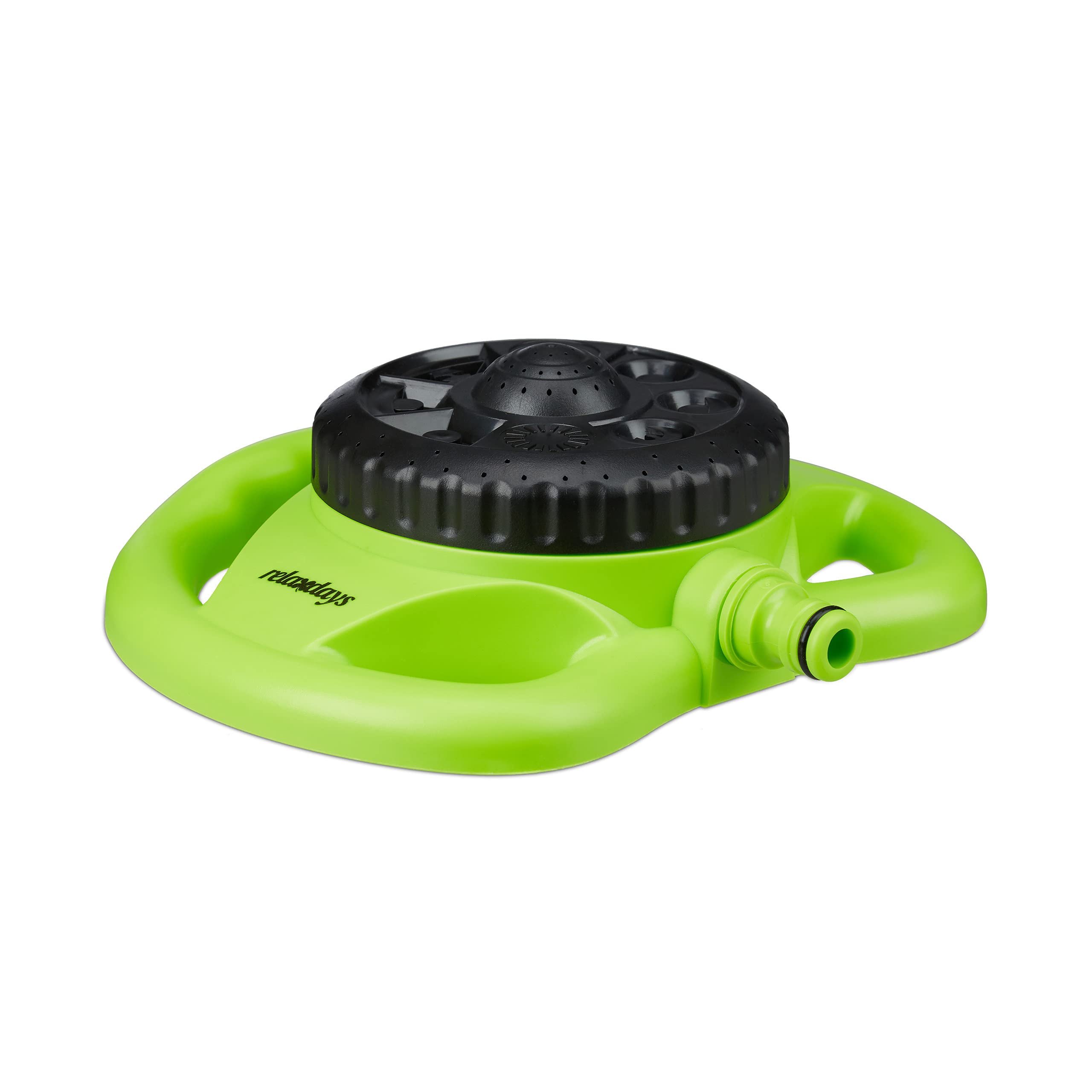 Relaxdays Large Area Sprinkler with 8 Options, 78m², 1/2” Water Supply, Green-Black