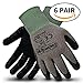 CustomGrips Cut Resistant Work Gloves. Span-Nylon Liner, Level 4 Abrasion Resistance, Nitrile Foam Palm Coated for Utility Grade. Superior Grip Power on Oily & Wet Environment. [Medium, 6 Pairs]