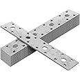 10 Pcs 7⅞" Flat Tie Plate Repair Mending Plate Bracket,Hot Dip Galvanized Metal Repair Fixing Bracket Connector for Wooden Timber Connecting,7⅞"x1⅜,2.5 mm Thick