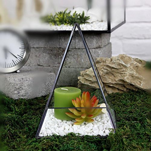 Noah Decoration Retropyramid Succulent/ Air Plants Glass Terrarium/ Candle Holder Black