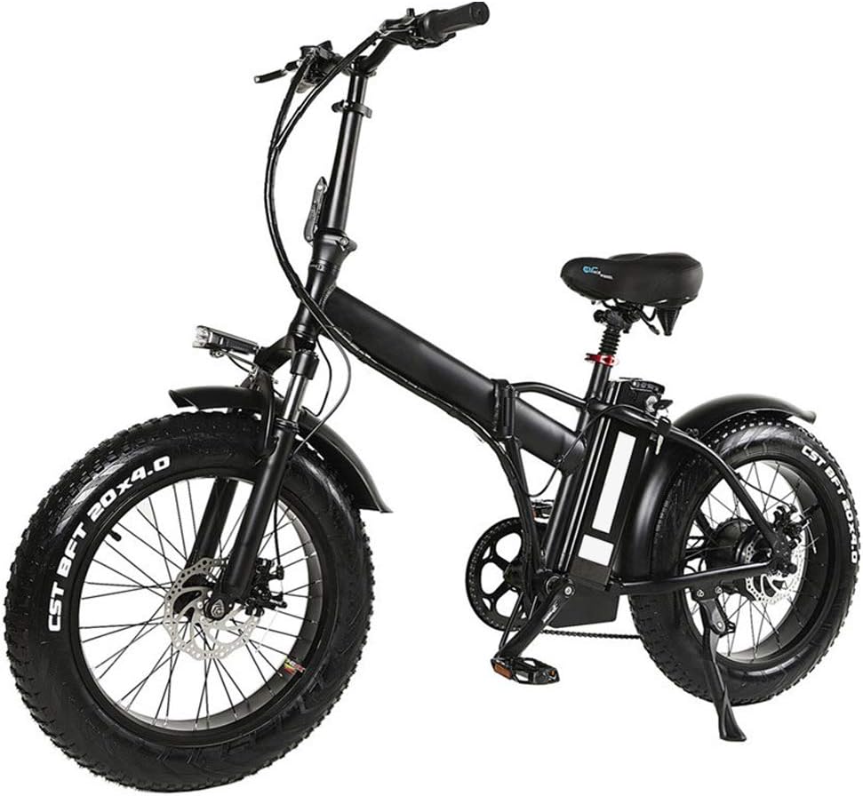 LAYZYX Electric Bicycle Folding Mountain Bike for Adult, 20 Inches with Removable 48V Lithium-Ion 500W High Speed Motor, 7 Speed Shifter, 4.0 inch Tire, Support Cruise Control, Horn, Anti-theft