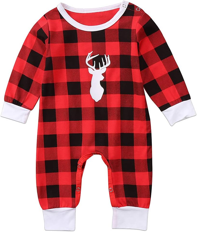 Newborn Baby Boys Girls Romper Infant Christmas Jumpsuit Long Sleeves Overalls Outfits Clothes