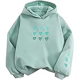 SHENHE Girl's Heart Hoodies Oversized Long Sleeve Pullover Tops Preppy Cute Sweatshirts Hoodies