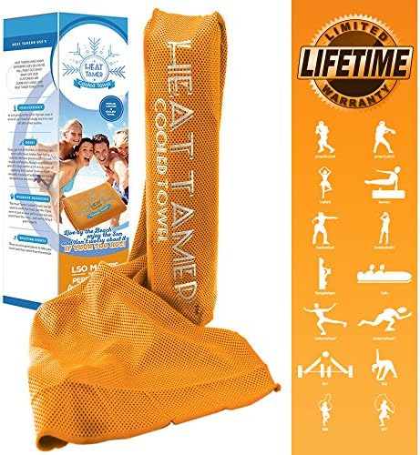 Cooling Towel / Fitness Towel As Seen On TV HEAT TAMER. Premium Cooling Fabric Instantly Cools - Use on Overheating Pets Camping Yoga Golf or Gym! Fast Drying