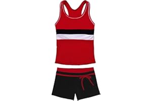 JerrisApparel Little Girls' Summer Two Piece Boyshort Tankini Kids Swimsuit