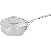 Demeyere Atlantis 3.5-qt Stainless Steel Saucier | Oven safe to 500&deg;F Silvinox Finish Resists Fingerprints, Stay-Cool Handles, Induction Cookware Compatible &amp; for All Cooktops