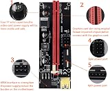 Bumdenuu VER009S PCIe 1X to 16X Riser 4Pin/6Pin USB 3.0 Graphics Card for BTC view 7