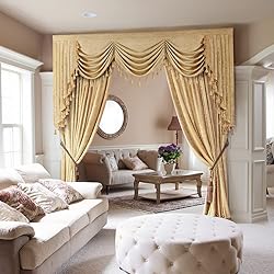 ELKCA Thick Chenille Window Curtains Valance for