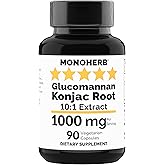 MONOHERB Amorphophallus konjac Radix Extract Glucomannan 1000 mg - 90 Vegetarian Capsules