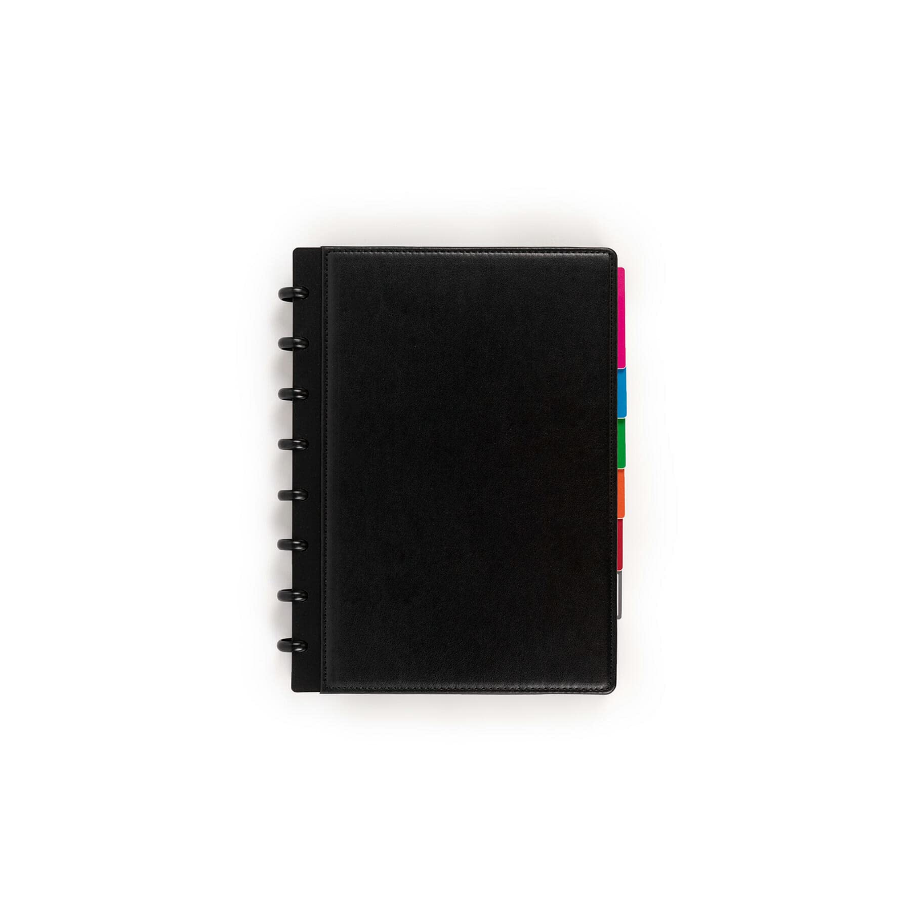 MODUBOOQ - Black vegan leather cover for discbound notebooks - Modular Reusable Smart Notebook A5