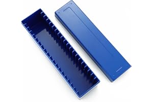 QTCIAL Plastic Coin Slab Storage Box, Coin Storage Box Case for NGC, PCGS, PMG, and Premier Coin Holders, Coin Holder Organizer Boxes with 20 Slots, Only Box, Blue