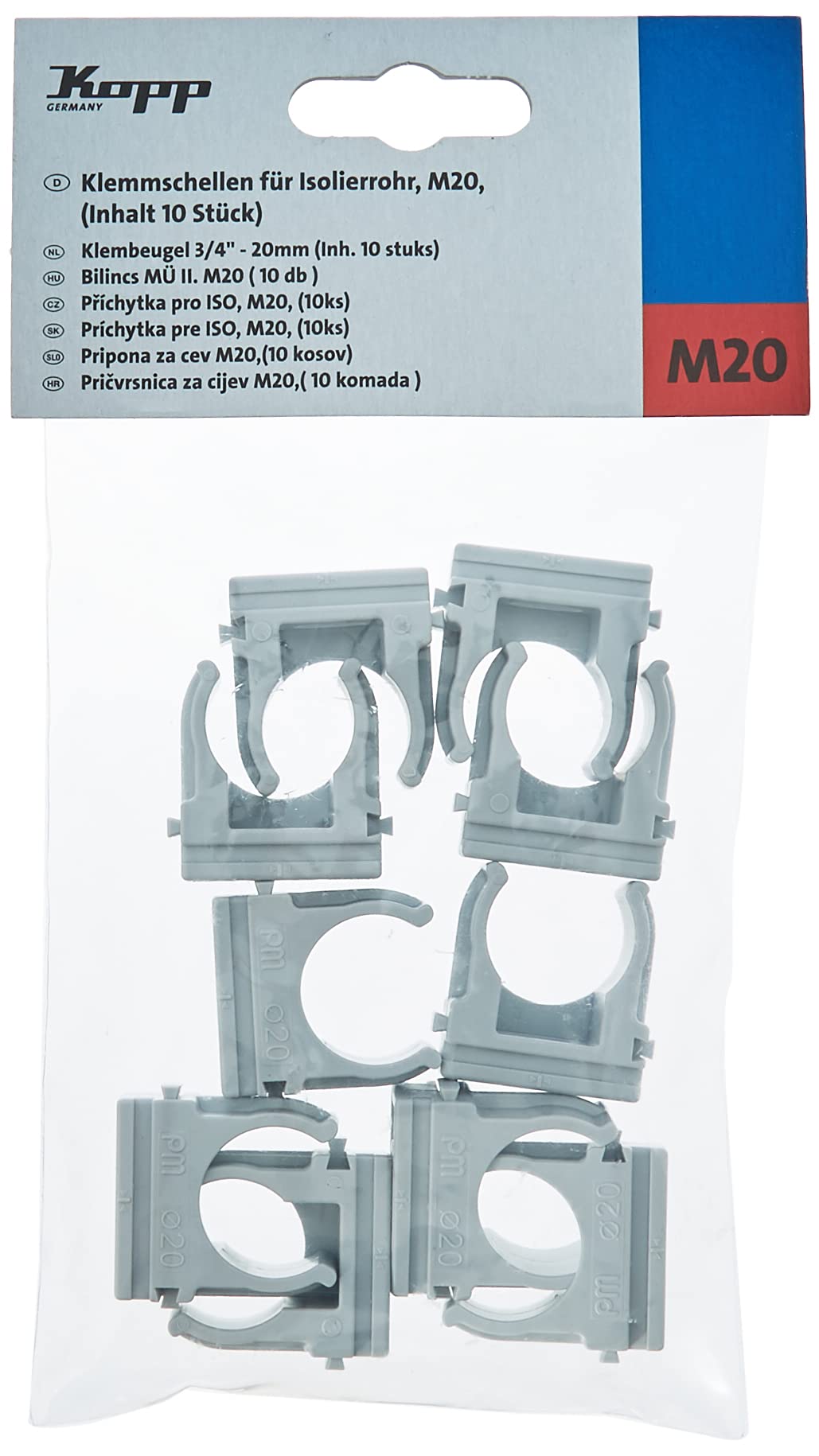 Kopp Clamp for Conduit M20 Pack of 10 Grey 397820090