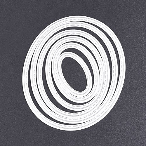 Taloyer 6pcs Metal Cutting Dies Creative Oval Stencil Embossing Template Moulds for DIY Scrapbooking Album Paper Card Making Craft Decor - Thumbnail 5