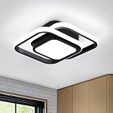 CANEOE Small Ceiling Light 36W Square Modern LED Ceiling Lamp Cool White 6000K Hallway Lighting Fixtures for Bedroom Kitchen Study Hallway Small Asile Lamp Corridor Lights (Black)