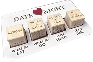 BONYOUN Date Night Dice for Couples, Date Night Ideas Dice After Dark Edition, Funny What to Do Wooden Couple Dice for Married Couples, Valentine's Day Anniversary Birthdays Gift (Wood Color)
