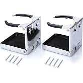 Marinebaby Stainless Steel Adjustable Folding Cup Drink Holders Marine/Boat/Caravan/car (Cup Holder (2pcs))