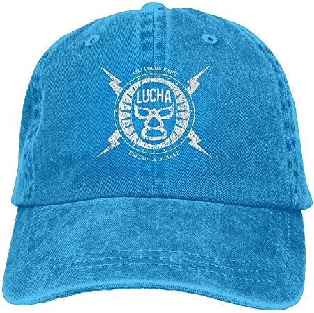 TIANJM Unisex Woman Mens Lucha Mask Mexican Wrestler Wrestling Fight Cotton Shopping Cap Royalblue