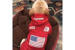 JizahPET Dog Hoodie,Comfortable Warm Breathable Dog Sports Sweatshirts, for Small and Medium Dogs, Fashion Trend with Leash Hole and Adjustable Hood (Red, X-Large)