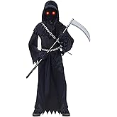 Nabobs Grim Reaper Costume Kids Scary Halloween Costumes for Boys Girls