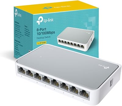 TP-Link TL-SF1008D 8-Port 10/100 Mbps Desktop Ethernet Switch Hub Plug Play