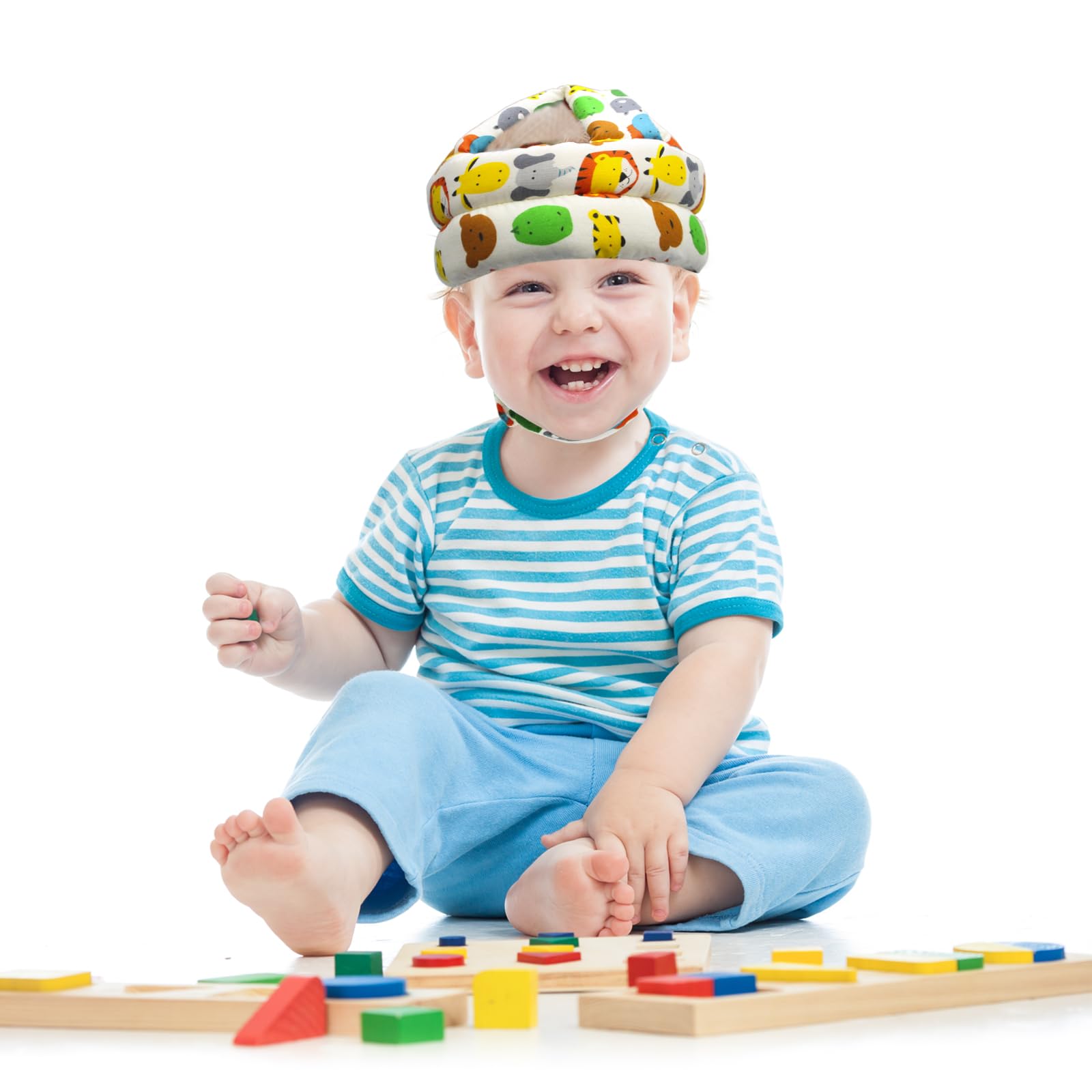 Baby Head Protector Baby Helmet for Crawling Walking, No Bumps Safety Head Adjustable Protective Cap for Walking, Playing (Animals)