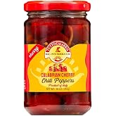 TUTTOCALABRIA Calabrian Hot Cherry Peppers in Oil, Hot Peppers, 10.2 oz | Spicy Round Cherry Peppers in Extra Virgin Olive and Sunflower Oils for Antipasti, Bold Fruity Heat, Vegan and Gluten Free