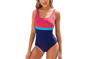 TcIFE Women Swimsuits One Piece Swimming for Ladies Sports Bathing Suits Tummy Control Swimwear Vintage Push-up Monokini