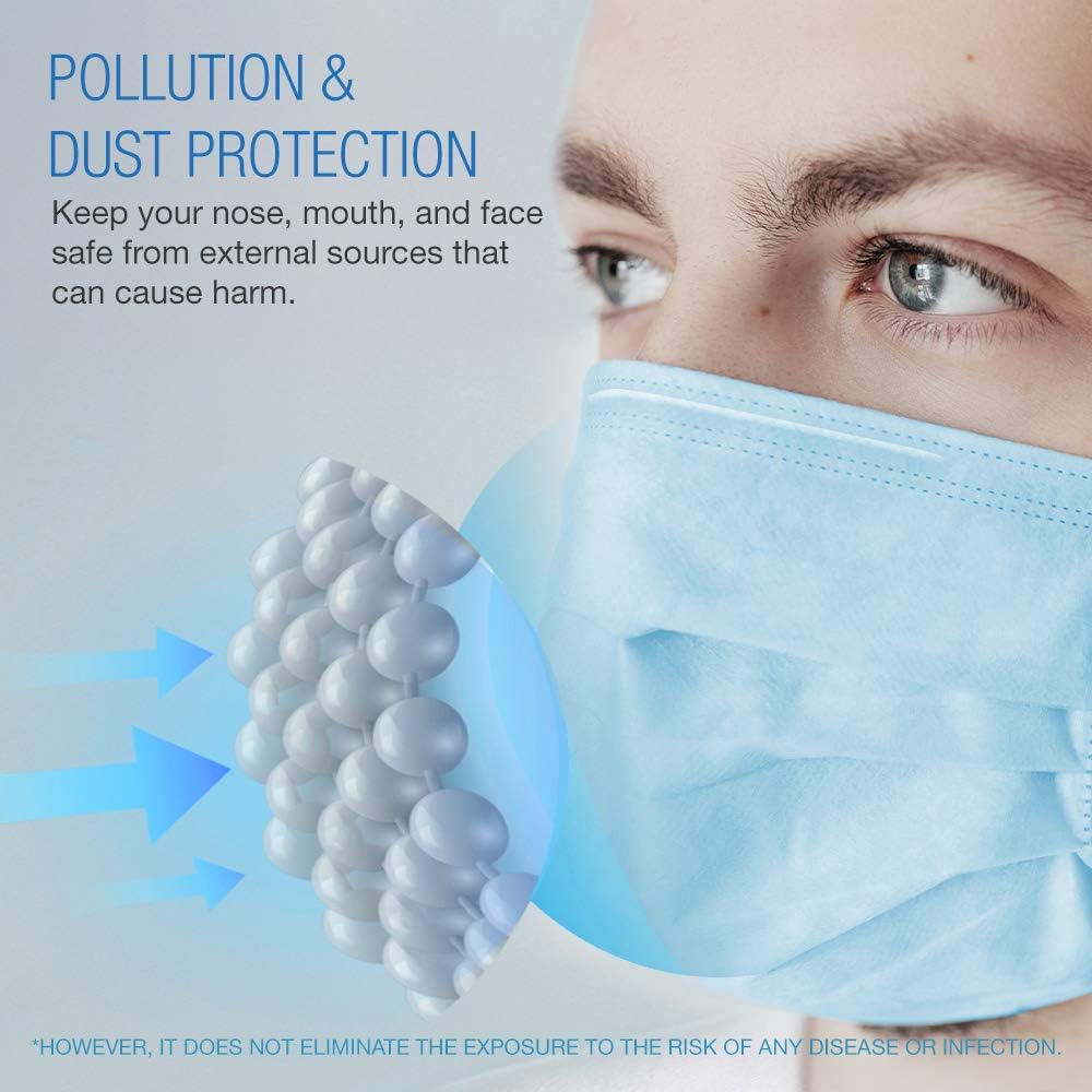 SUNCOO Face Mask, Pack of 50 - Disposable Mask Dust Particle 3-Layer Protective Mask Cover with Earloop - - 