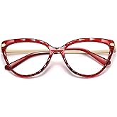 WOWSUN Sexy Cute Crystal Cat Eye Glasses Frame for Women Non-Prescription Fake Eyeglasses Eyewear Frame with Clear Lens