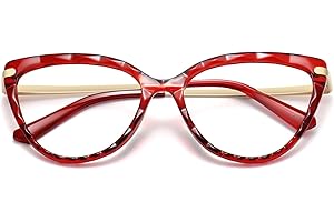 WOWSUN Sexy Cute Crystal Cat Eye Glasses Frame for Women Non-Prescription Fake Eyeglasses Eyewear Frame with Clear Lens