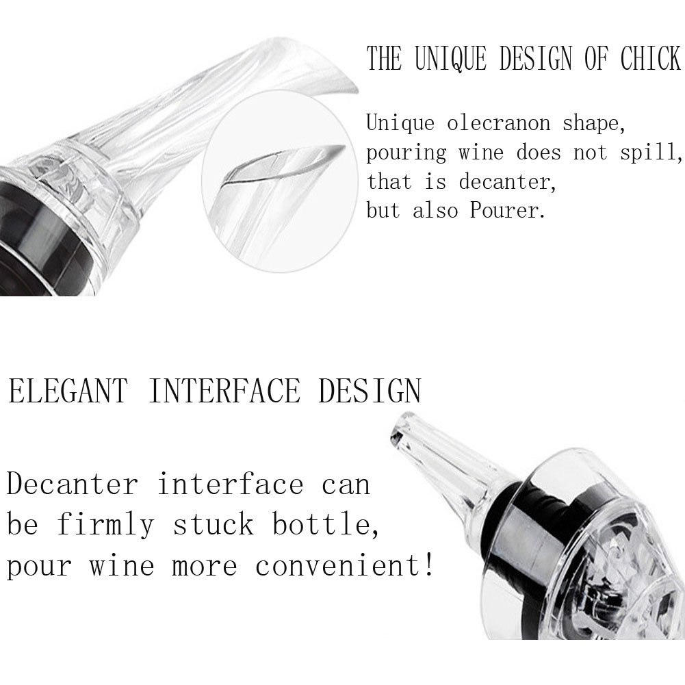 Censha Wine Aerator Diffuser Pourer Decanter Premium Aerating Pourer and Decanter Spout Wine Accessories with Gift Wine Stoppers